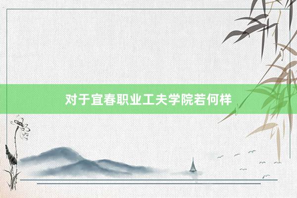 对于宜春职业工夫学院若何样