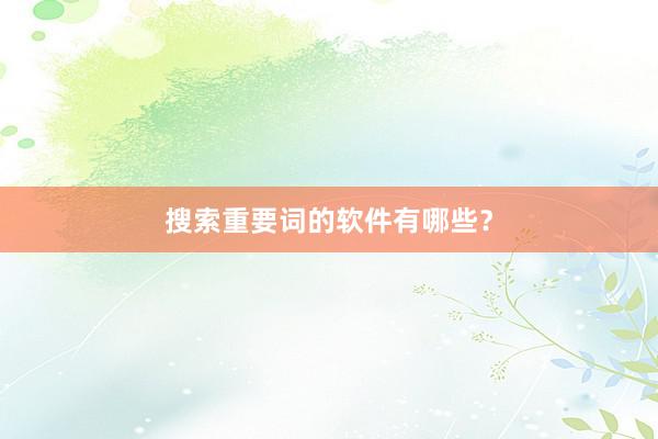 搜索重要词的软件有哪些？